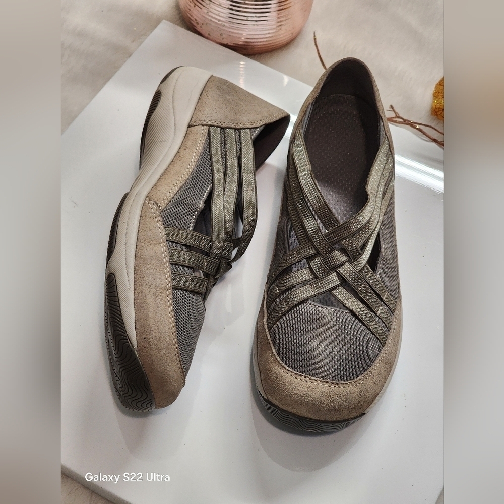 Dansko Pewter and Taupe Loafers with Sporty Sole